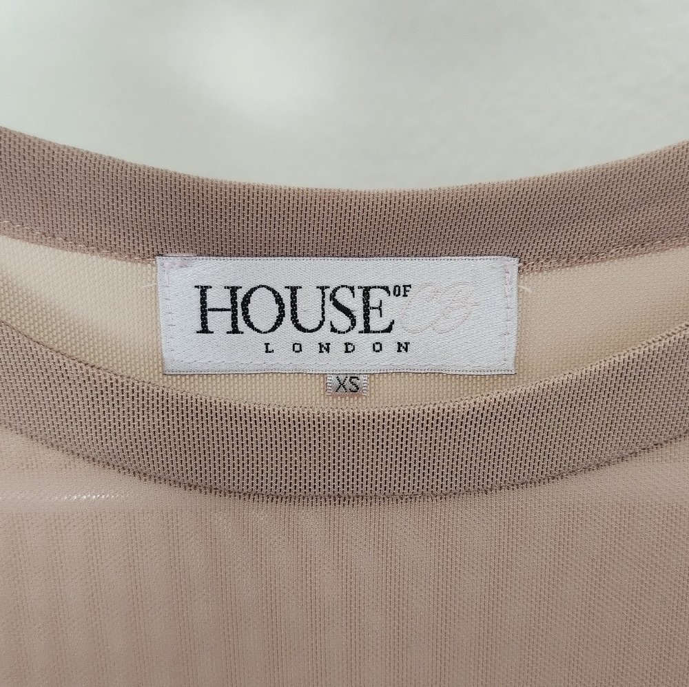 House of CB London Taviana Blush Pink Sheer Dress Size XS - Picture 5 of 5